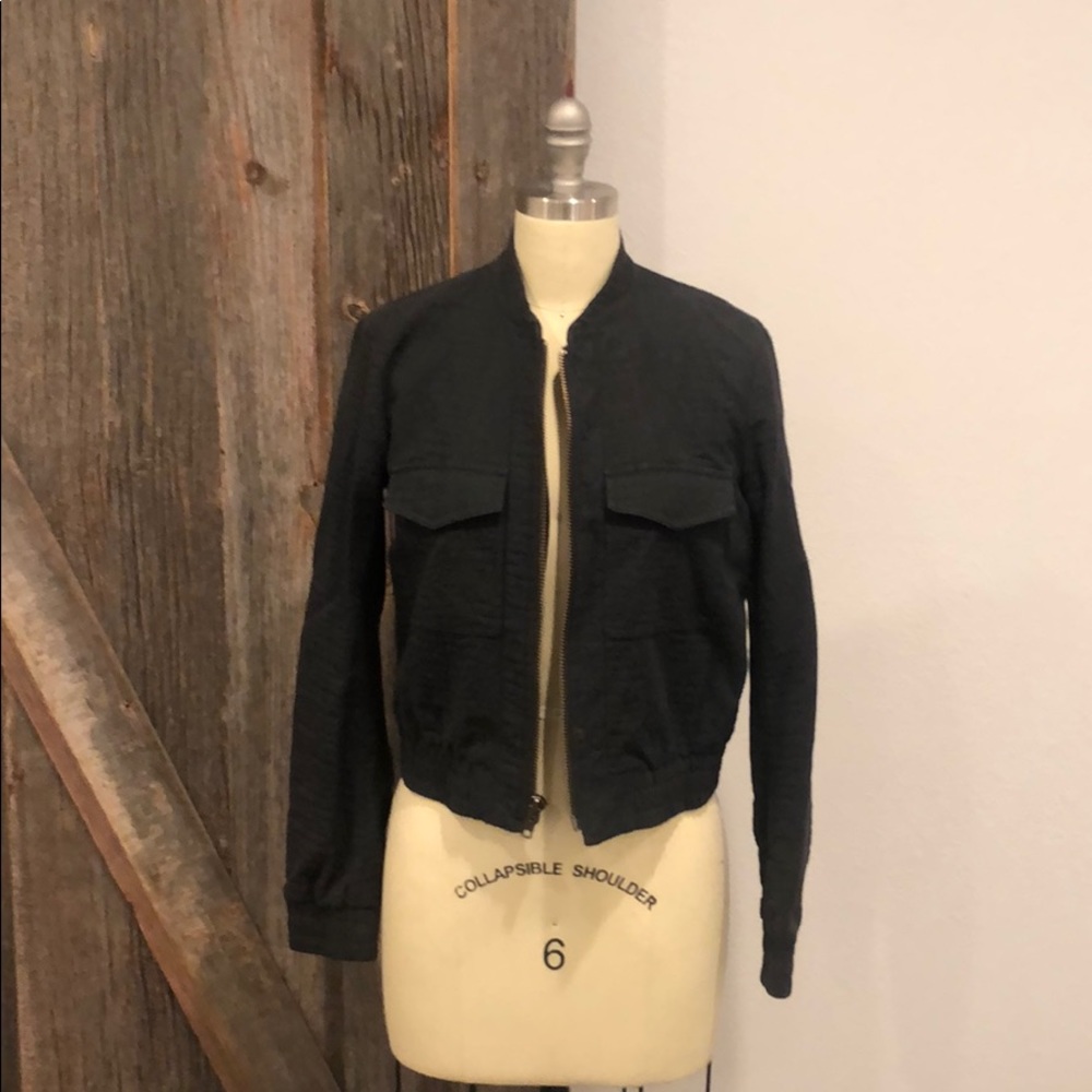Theory blazer bomber navy sz P